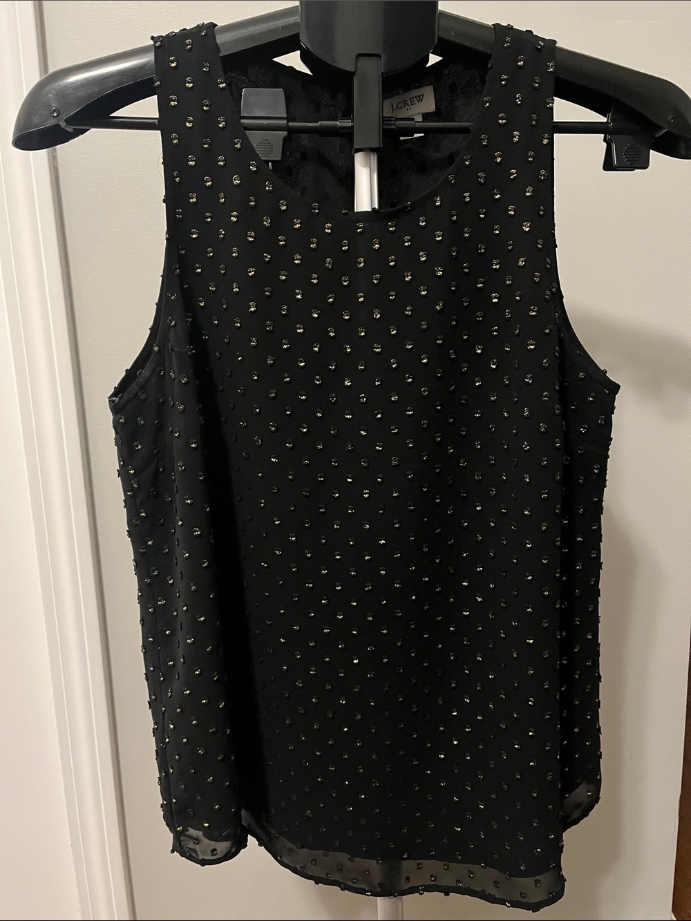J. Crew Black and Gold Sleeveless Camisole - Size XSmall